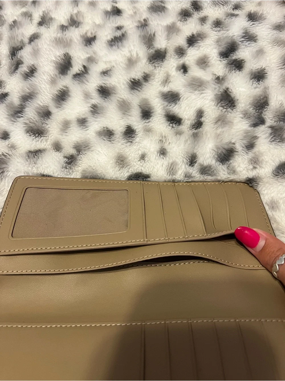 Coach Women's Leather Trifold Wallet in Tan & Cream Signature Canvas